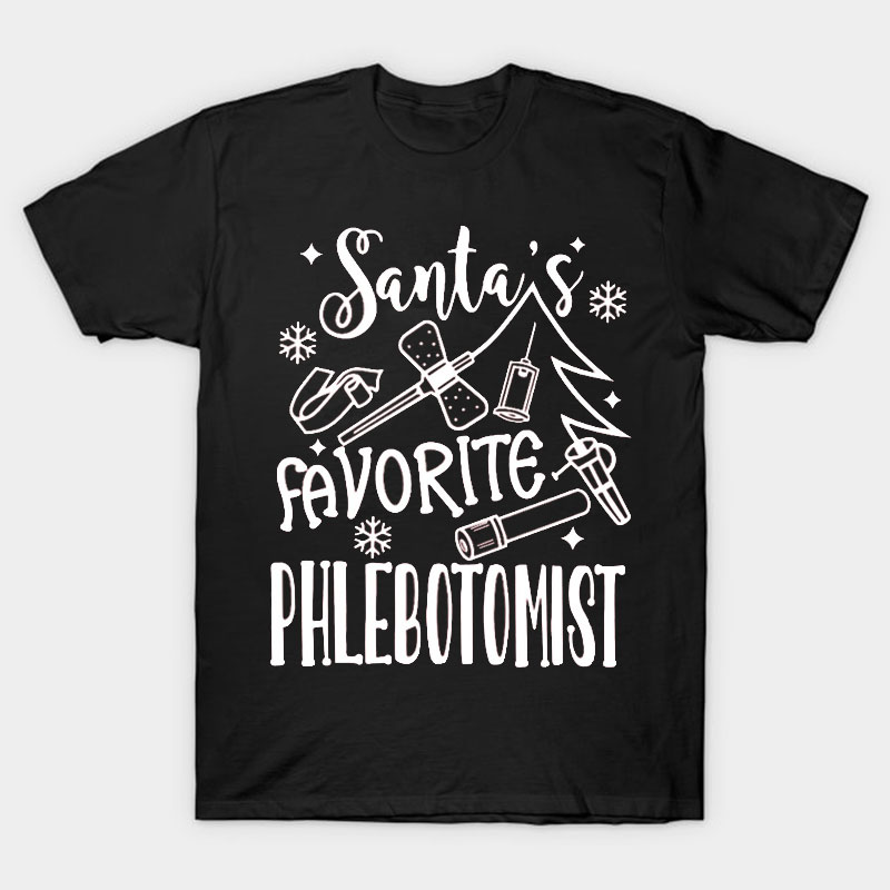 Santa's Favorite Phlebotomist Nurse T-Shirt