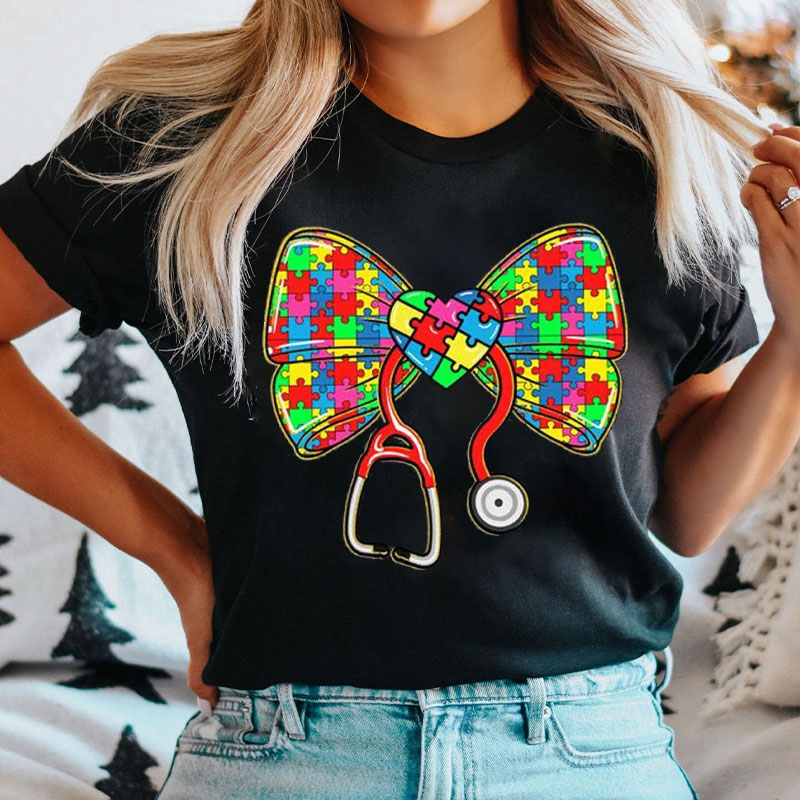Puzzle Bow Stethoscope T-shirt