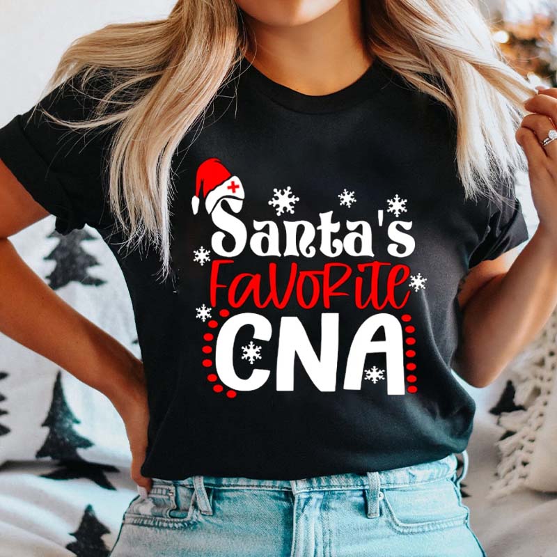 Personalized Santa's Favorite Nurse T-Shirt