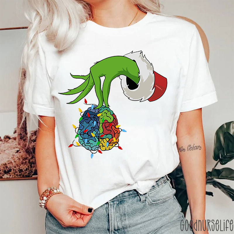 Science Brain Anatomy Christmas Neuro Nurse T-shirt