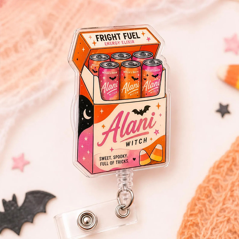 Personalized Funny Soda Halloween Badge Reel