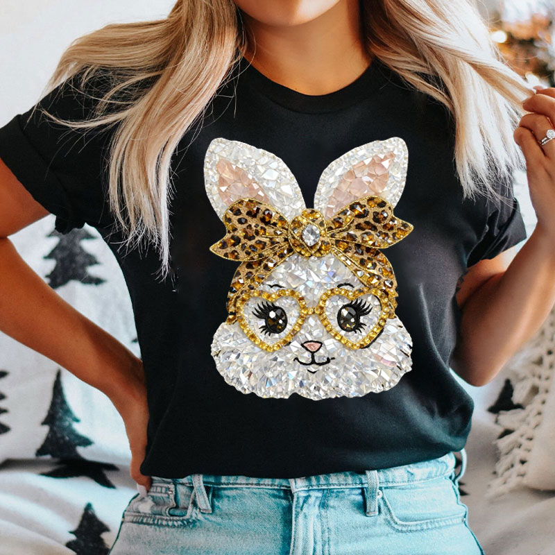 Faux Rhinestone Easter Bunny T-shirt