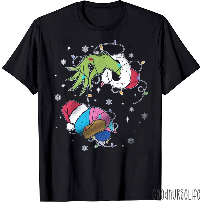 Brain Anatomy Christmas Light T-Shirt