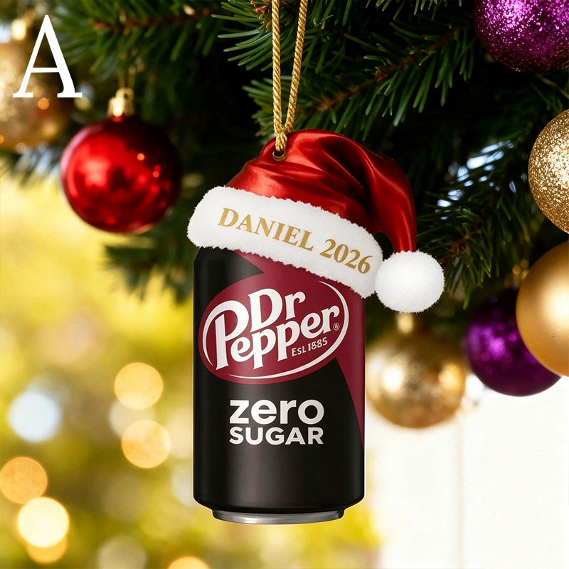 Personalized Christmas Soda Lover Ornament