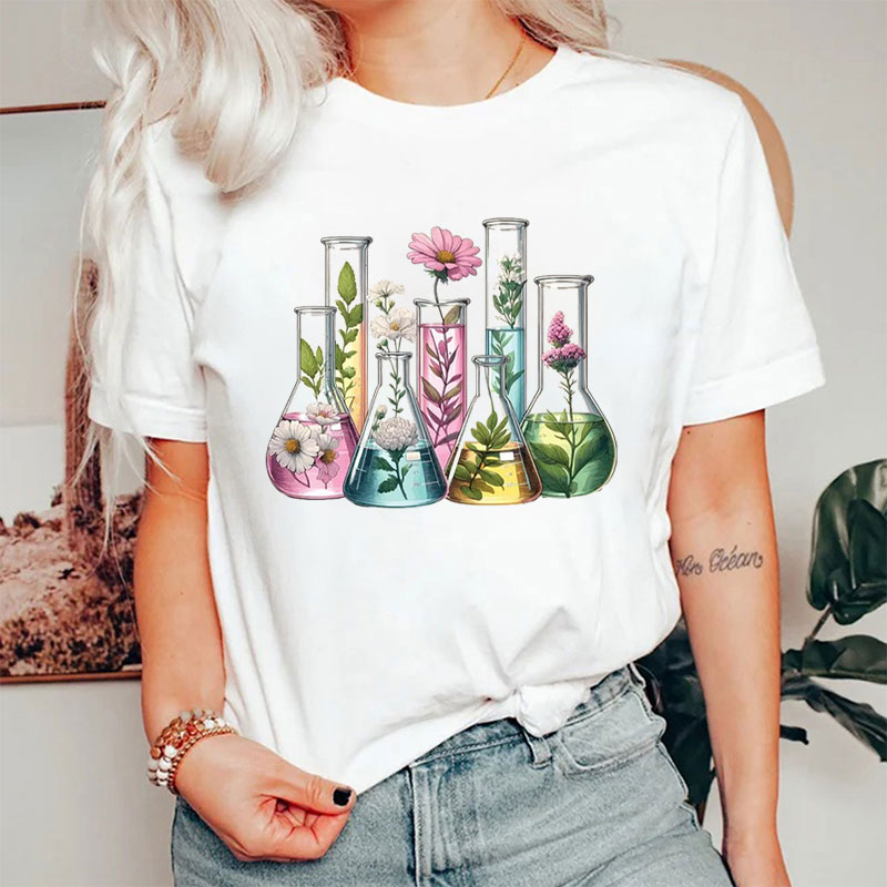 Beaker Filled With Flowers T-Shirt