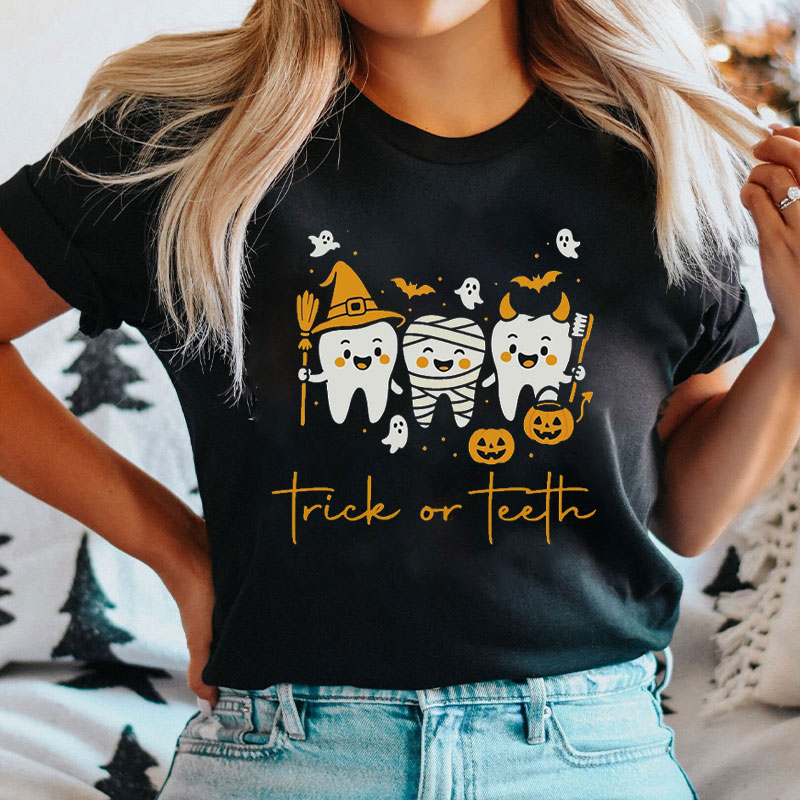 Halloween Spooky Cute Trick Or Teeth T-Shirt
