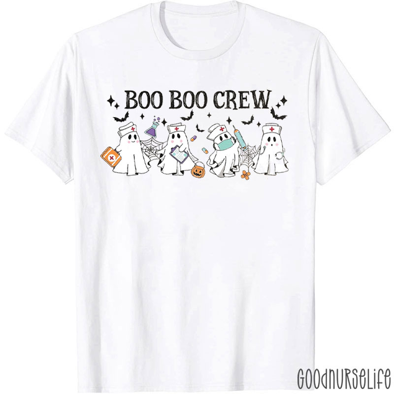 Spooky Cute Ghost Boo Boo Crew Nurse T-Shirt