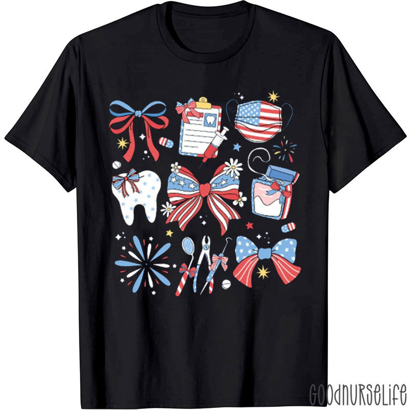 Coquette Dentist 4th Of July T-Shirt