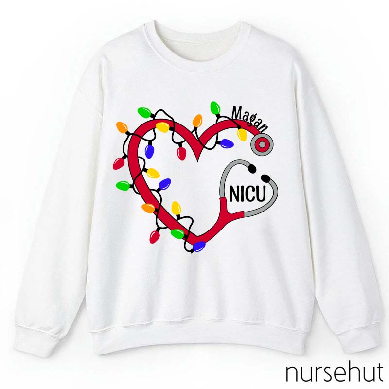 Personalized Christmas Lights Nurse Sweatshirt