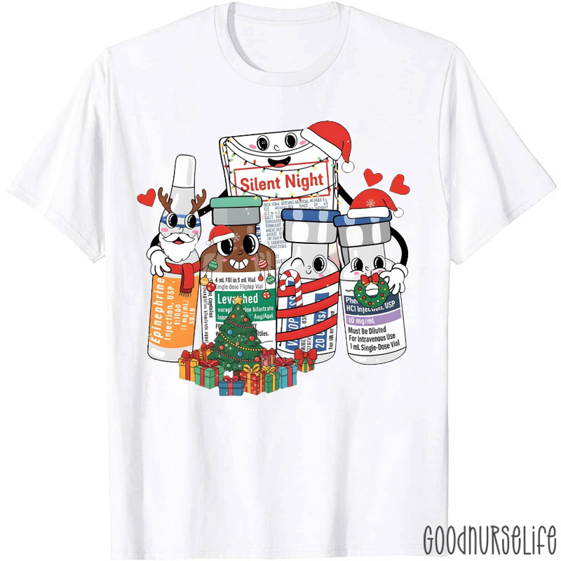 Silent Night Medical Christmas T-Shirt