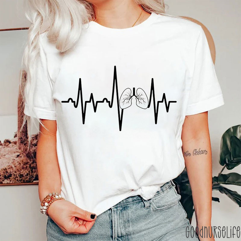 Heartbeat Lung Nurse T-shirt