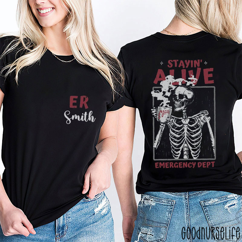 Personalized Halloween Critical Care Nurse Two Sided T-Shirt