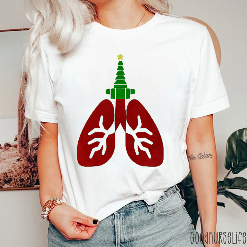 Oxygen Bottle Christmas Tree Nurse T-shirt