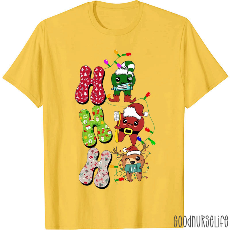 Hahaha Tooth Christmas Nurse T-shirt
