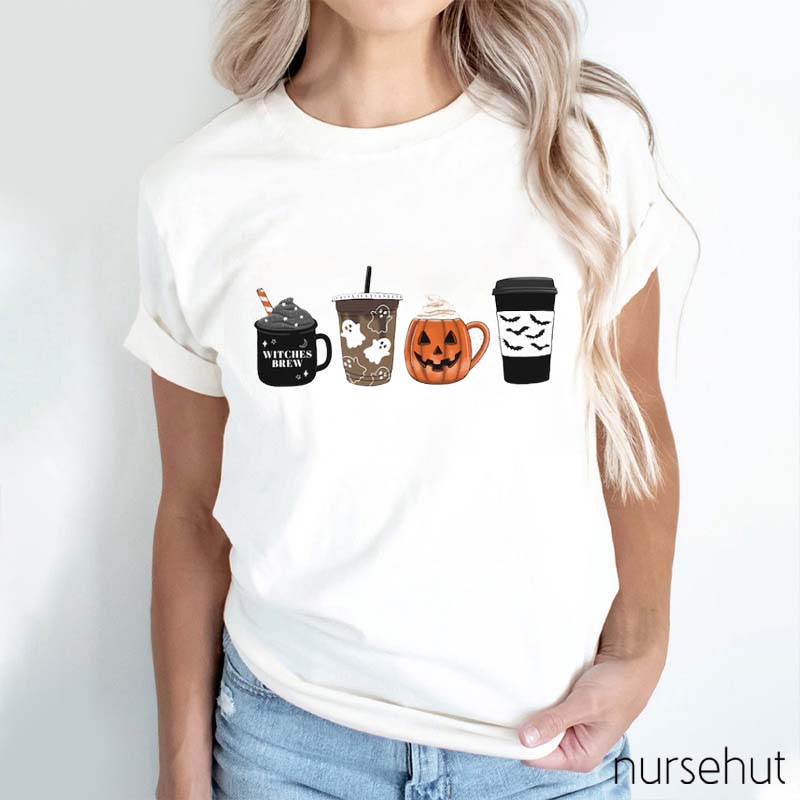 Halloween Fall Coffee Nurse T-Shirt