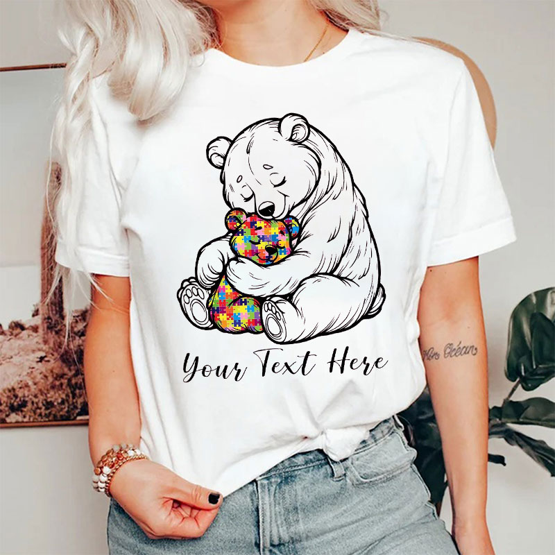Personalized Text Bears Embraced Warmly T-shirt