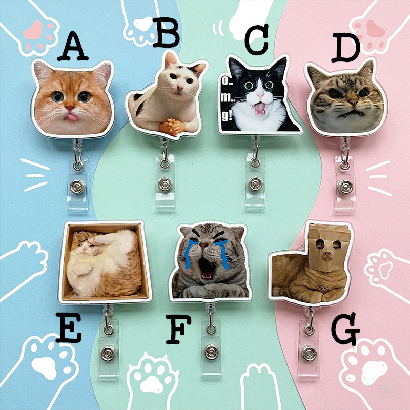 Cute Funny Cat Nurse Badge Reel