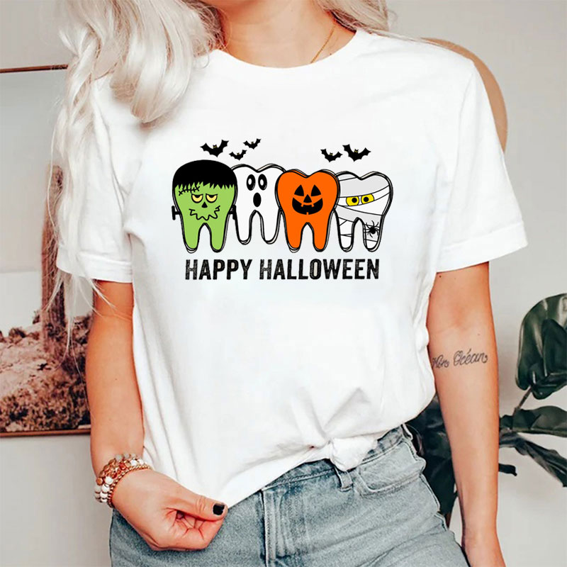 Strange Tooth Decoration Happy Halloween T-Shirt
