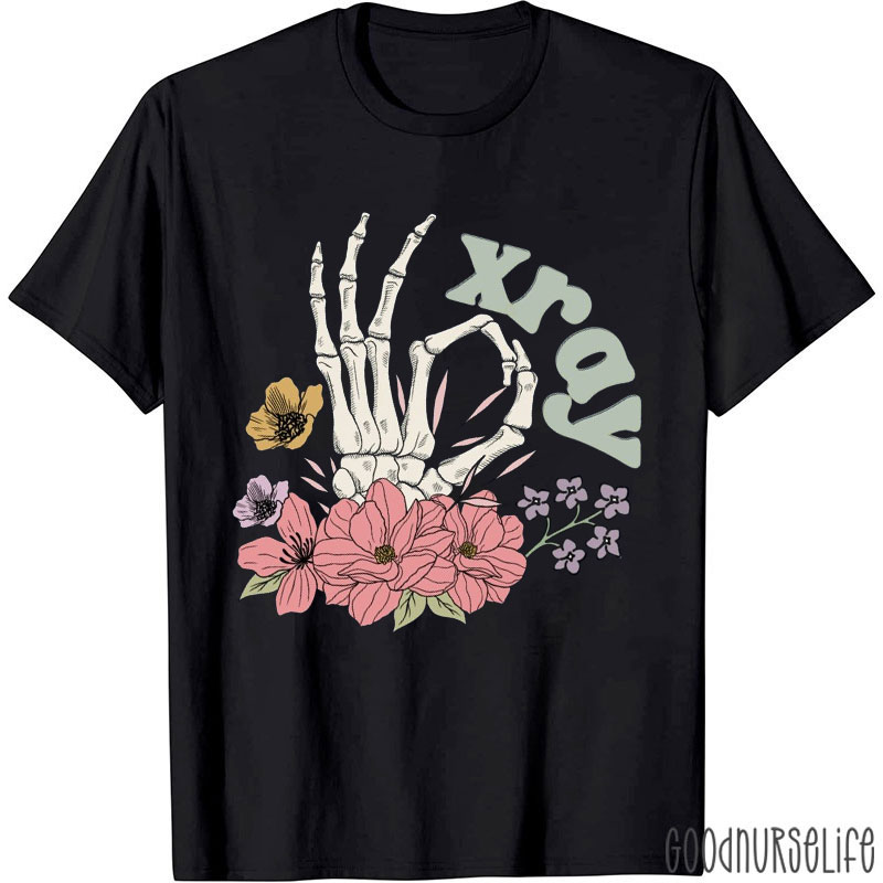 Radiology Xray Flower And Phalanges Nurse T-Shirt