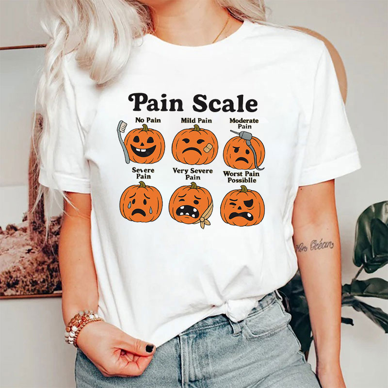 Halloween Medical Pumpkin Pain Scale T-Shirt