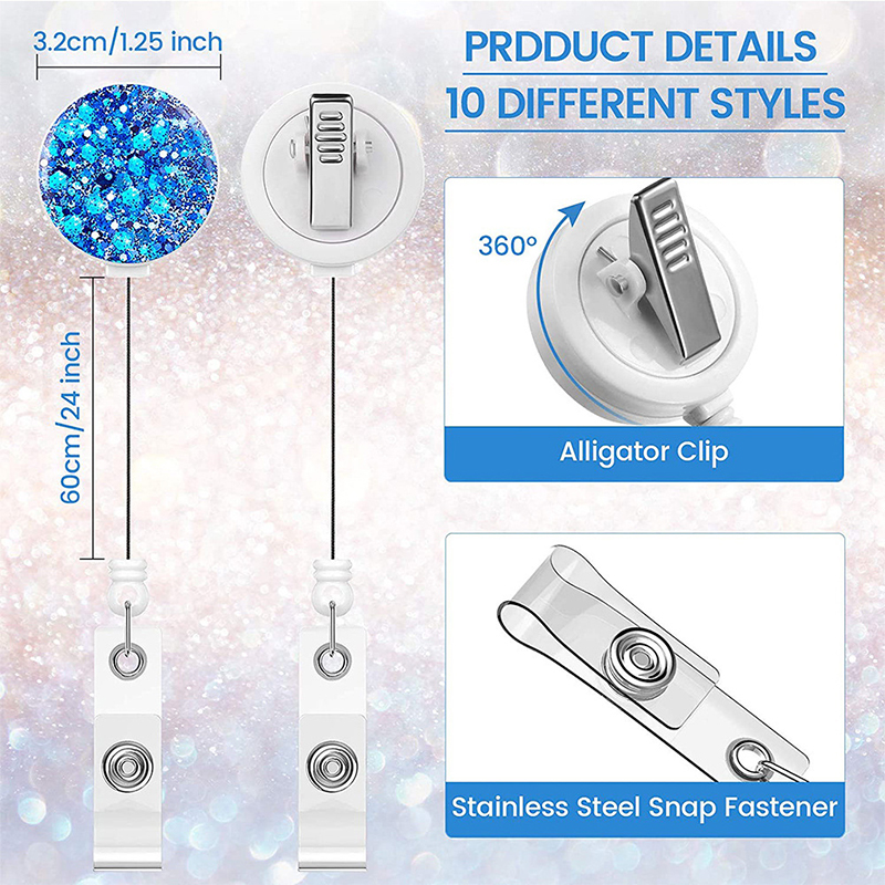 Glitter Round Nurse Badge Reel