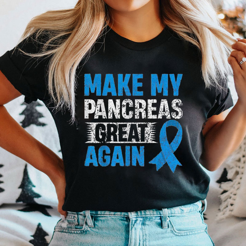 Make My Pancreas Great Again Blue Ribbon Nurse T-Shirt