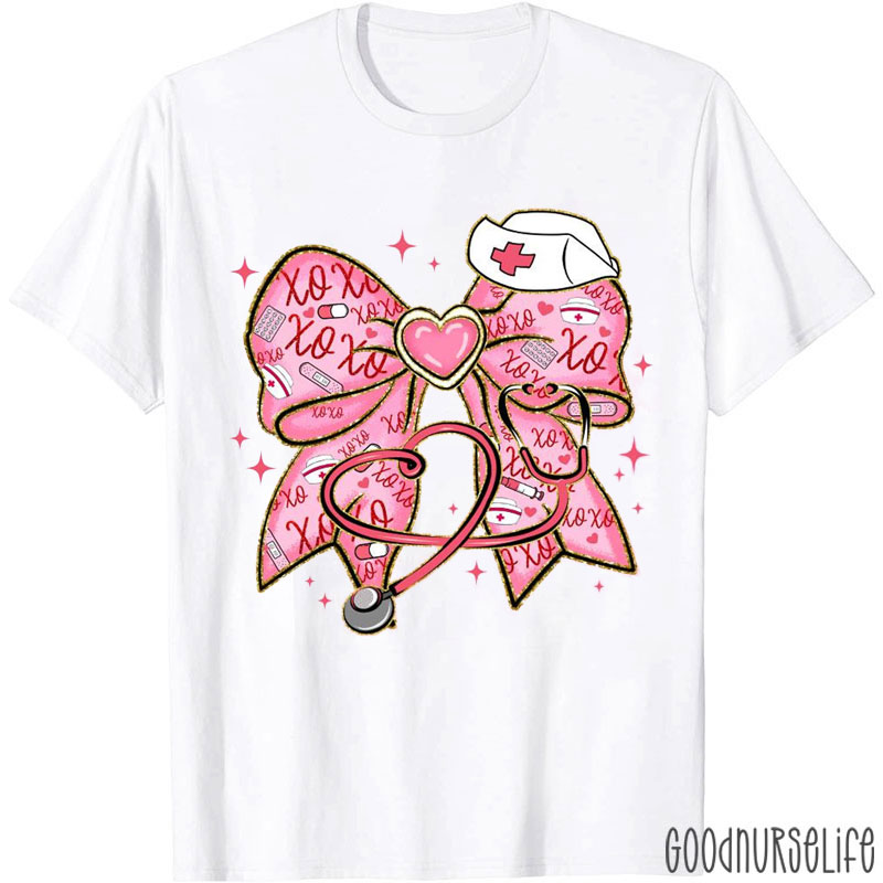 XOXO Bowknot Nurse T-Shirt