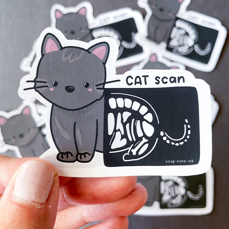 Cat Scan Nurse Stickers