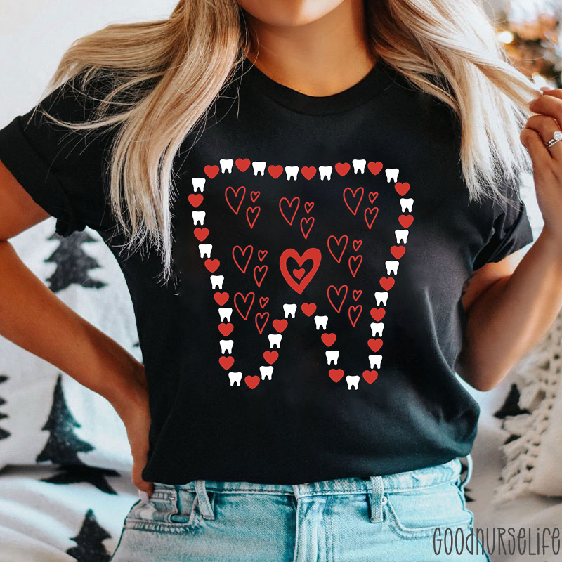 Love Teeth Valentine's Day Nurse T-shirt