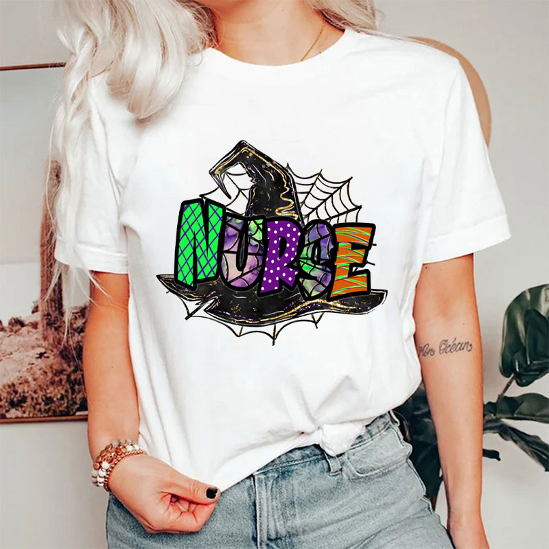Halloween Wizard Hat Nurse T-Shirt