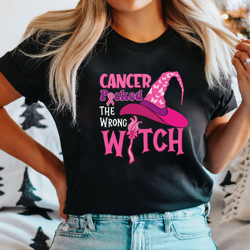 Cancer Picked The Wrong Witch Nurse T-Shirt