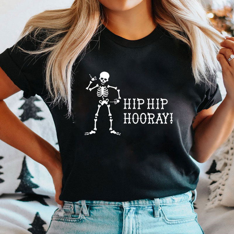 Halloween Hip Hip Hooray Skeleton T-Shirt