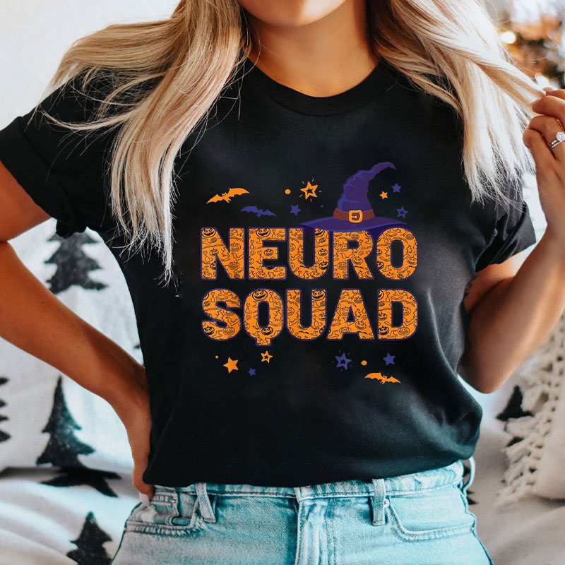 Halloween Neuro Squad Pumpkin Neurology Team T-Shirt