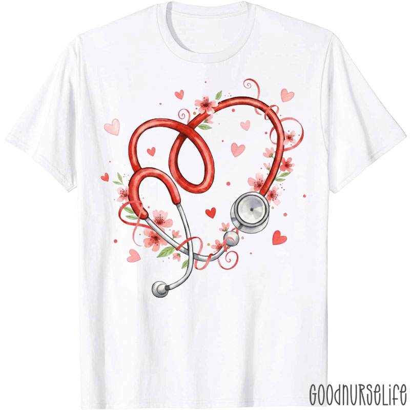 Valentine Heart Stethoscope T-shirt
