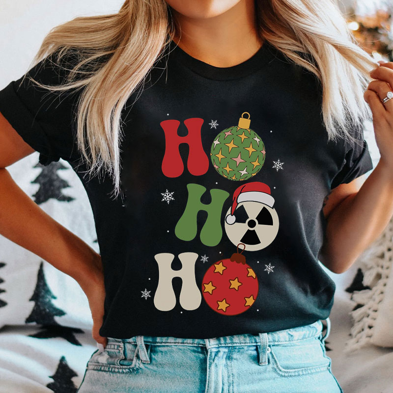 HO HO HO Rad Tech Radiation Symbol Holiday T-Shirt