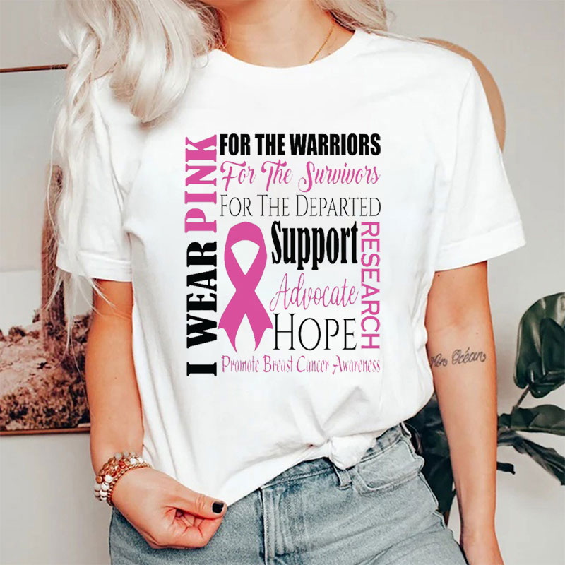 I Wear Pink Breast Cancer Support Nurse T-Shirt