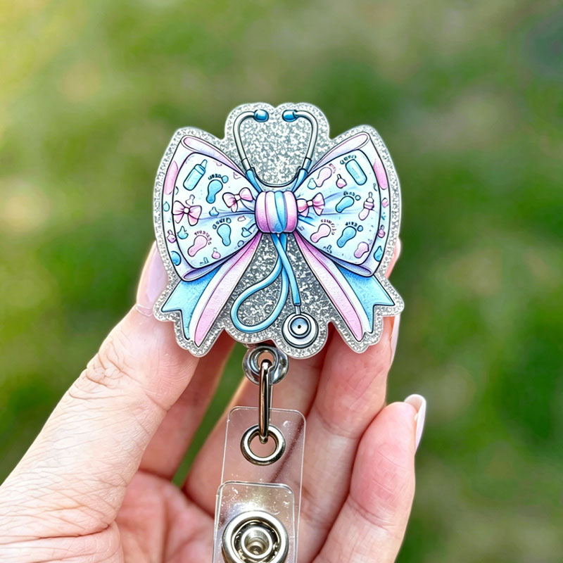 Labor And Delivery Bow Badge Reel