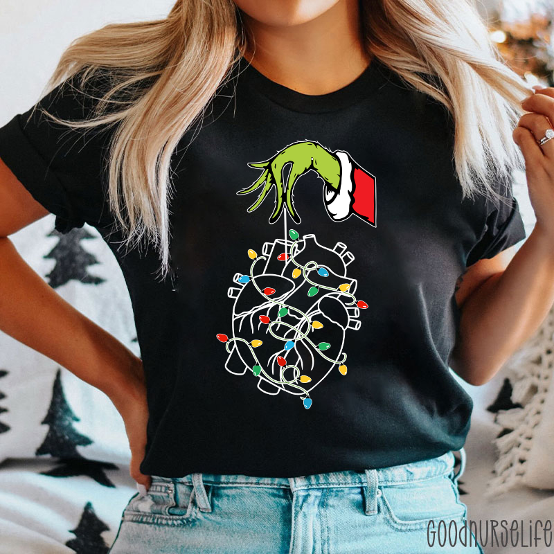 Steal Your Christmas Light Heart Teacher T-shirt