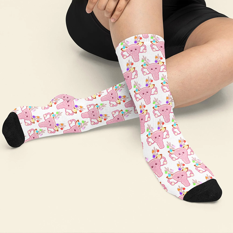 Uterus Reindeer OBGYN Christmas Socks
