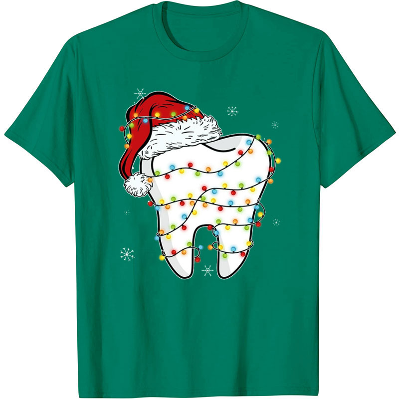 Tooth With Santa Hat Nurse T-Shirt
