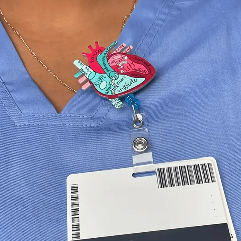 Heart Diagram Nurse Badge Reel