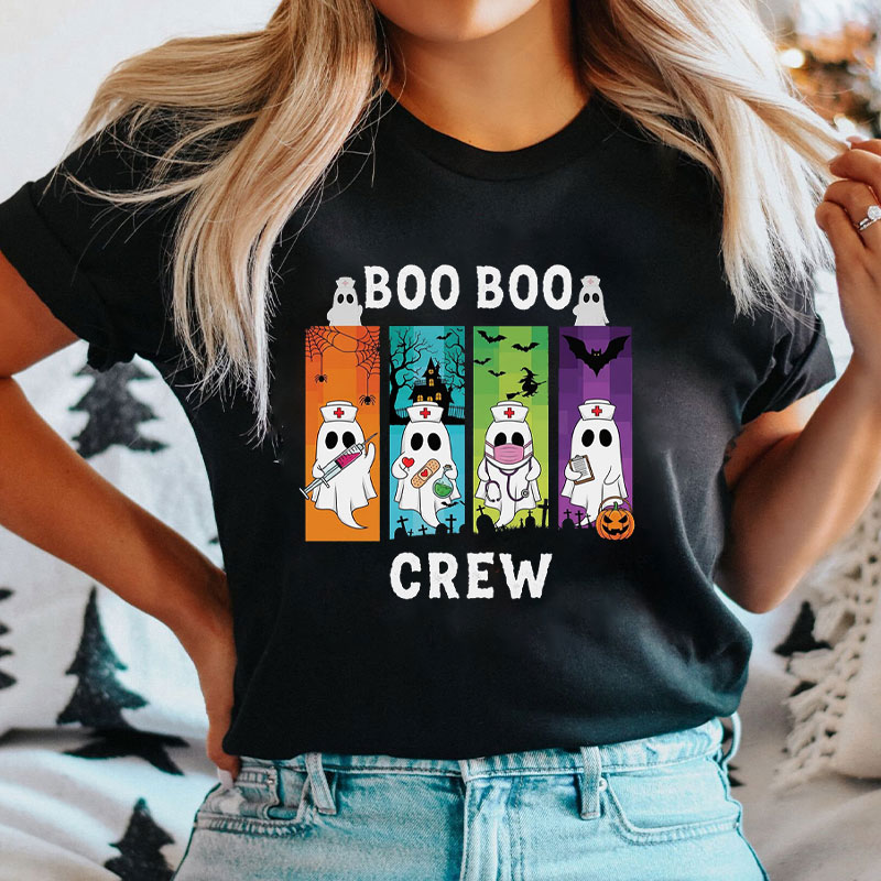 Halloween Boo Boo Team Nurse Ghost Nurse T-Shirt