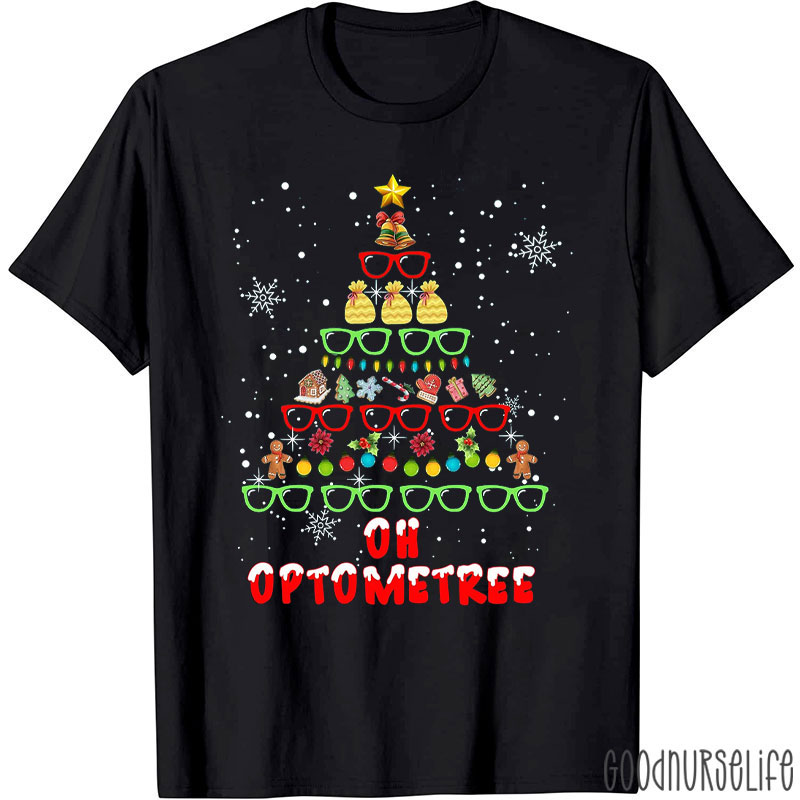 Optometry Christmas Tree With Glasses T-Shirt