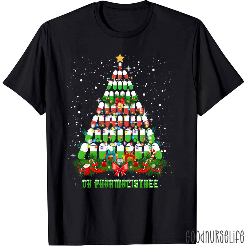 Oh Pharmacistree Festive Pill Tree T-Shirt