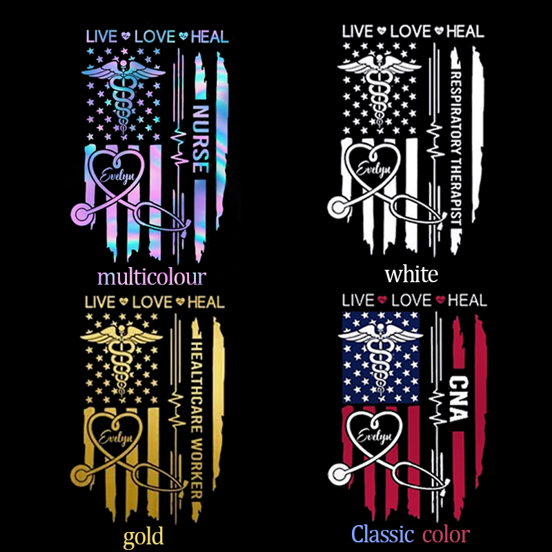 Personalized Flag Live Love Heal Nurse T-Shirt