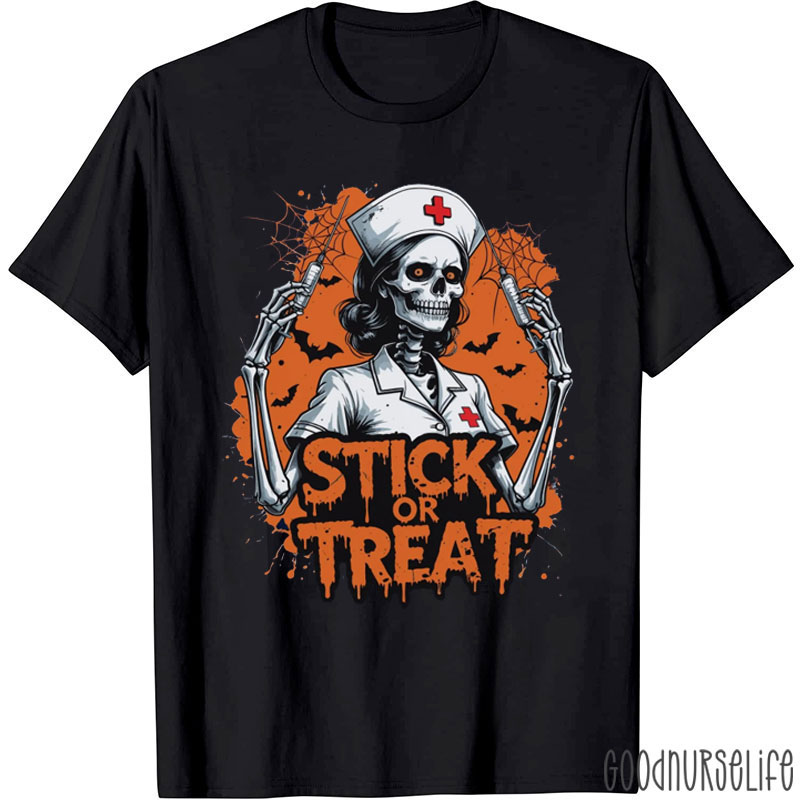 Halloween Scary Skeleton Nurse T-Shirt