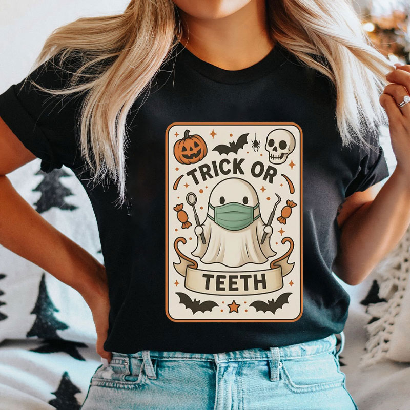 Trick Or Teeth Ghostly Dentist T-Shirt