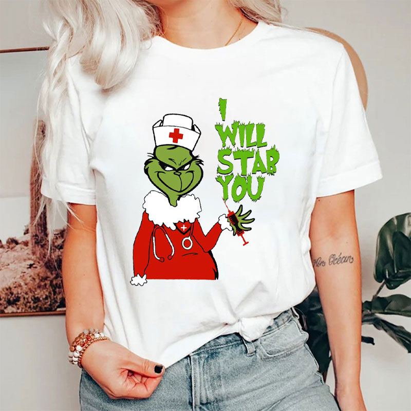 Christmas I Will Stab You Nurse T-Shirt