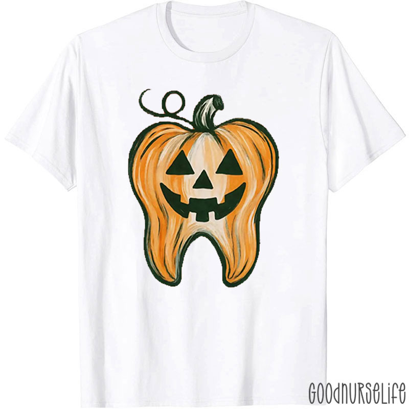 Halloween Tooth Shaped Pumpkin T-Shirt