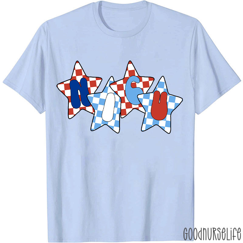 Personalized Red White And Blue Patriotic Nurse T-Shirt